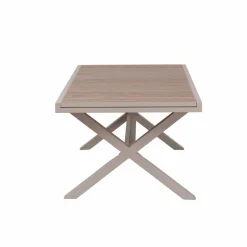 Made in Meubles Table De Jardin<Table de jardin taupe et effet bois en aluminium Ayden