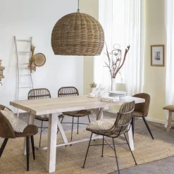 Made in Meubles Table À Manger<Table à manger avec allonges en bois de manguier blanchi Terra