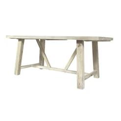 Made in Meubles Table À Manger<Table à manger avec allonges en bois de manguier blanchi Terra