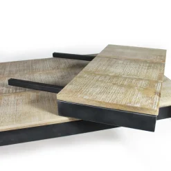 Made in Meubles Table À Manger<Table à manger avec allonges en bois de manguier et métal Locker