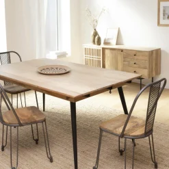 Made in Meubles Table À Manger<Table à manger avec allonges en bois de manguier Pia