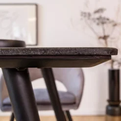 Made in Meubles Table À Manger<Table à manger avec plateau en granite noir Antonella