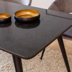 Made in Meubles Table À Manger<Table à manger avec plateau en granite noir Antonella