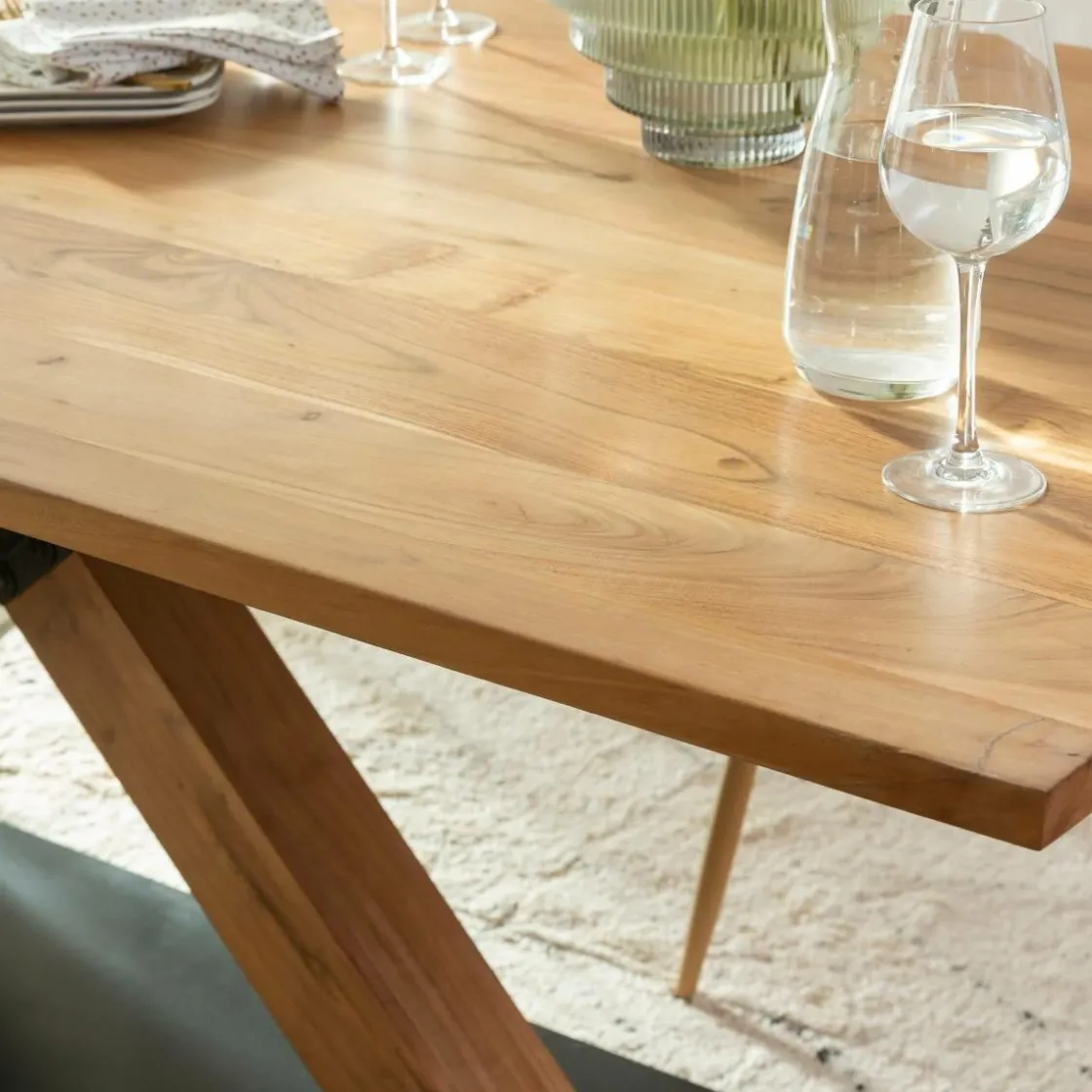 Made in Meubles Table À Manger<Table à manger en bois d'acacia et métal Coco