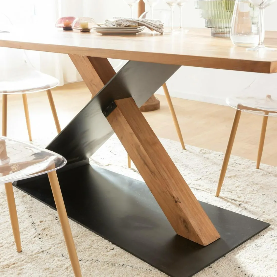 Made in Meubles Table À Manger<Table à manger en bois d'acacia et métal Coco