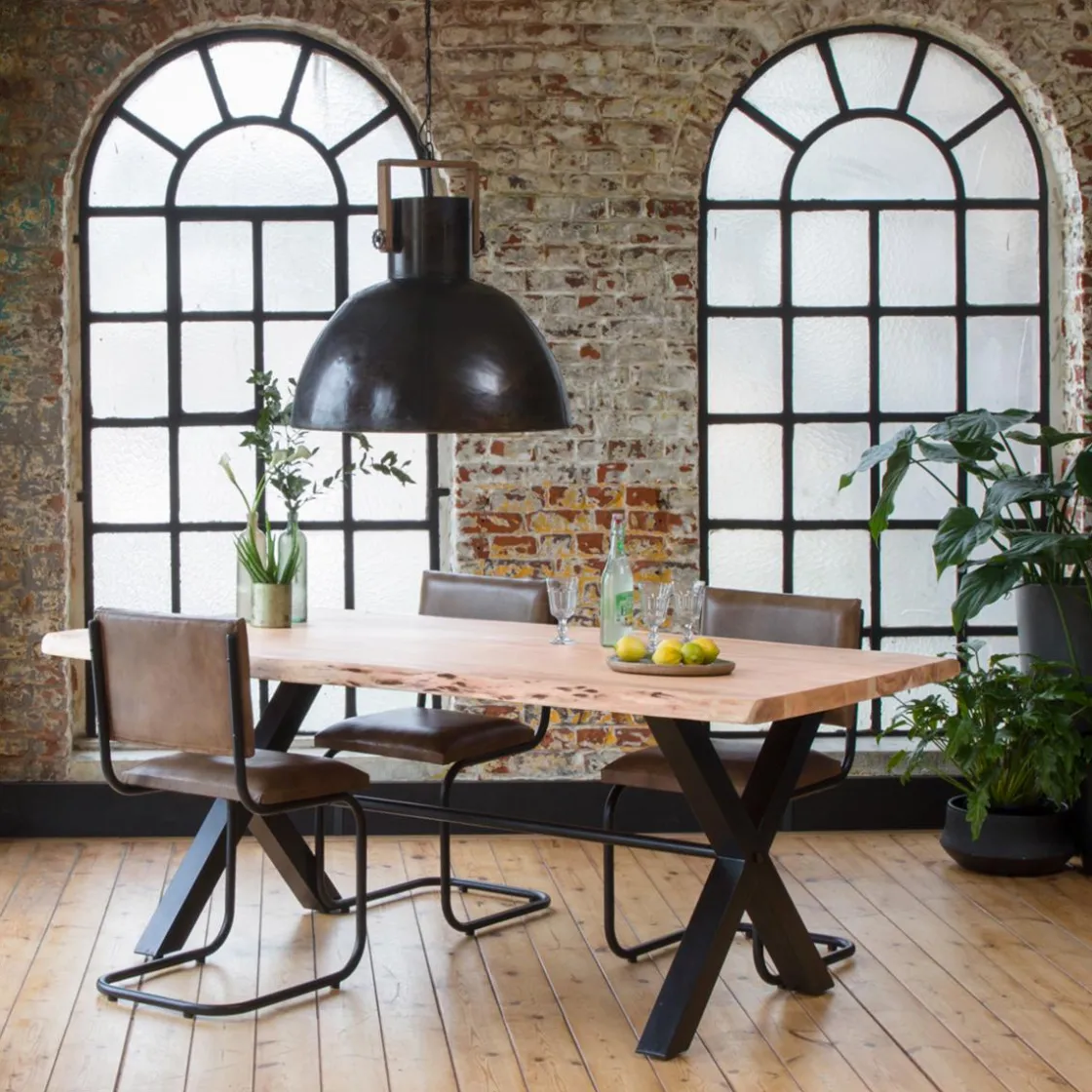 Made in Meubles Table À Manger<Table à manger en bois d'acacia et métal Tree