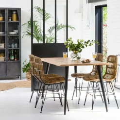 Made in Meubles Table À Manger<Table à manger en bois d'acacia pieds compas Tree