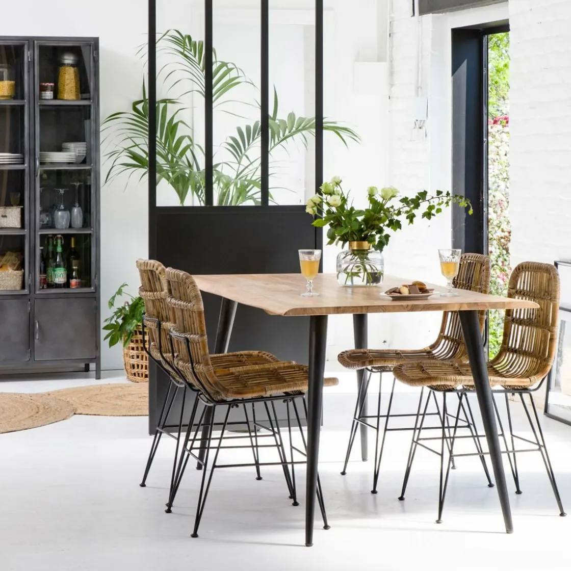 Made in Meubles Table À Manger<Table à manger en bois d'acacia pieds compas Tree