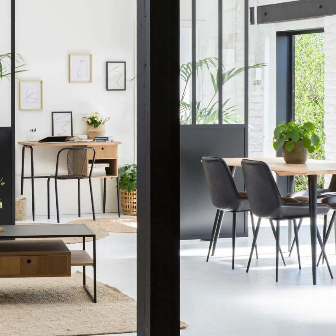 Made in Meubles Table À Manger<Table à manger en bois d'acacia pieds compas Tree