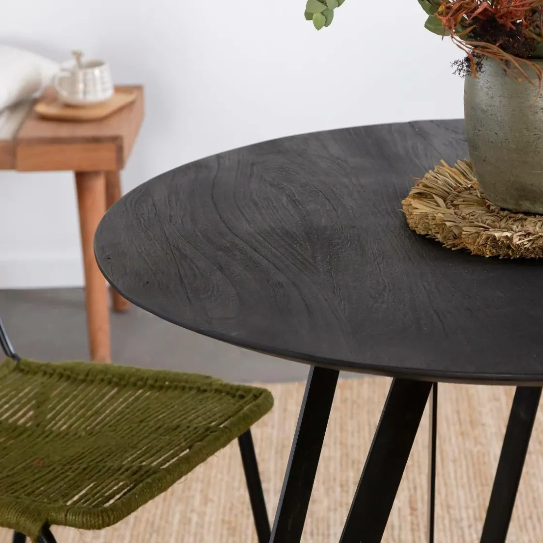 Made in Meubles Table À Manger<Table à manger en bois de manguier et métal Rosie