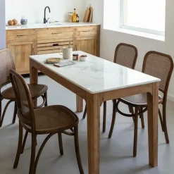 Made in Meubles Table À Manger<Table à manger en bois de manguier et marbre Arthuro