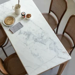 Made in Meubles Table À Manger<Table à manger en bois de manguier et marbre Arthuro