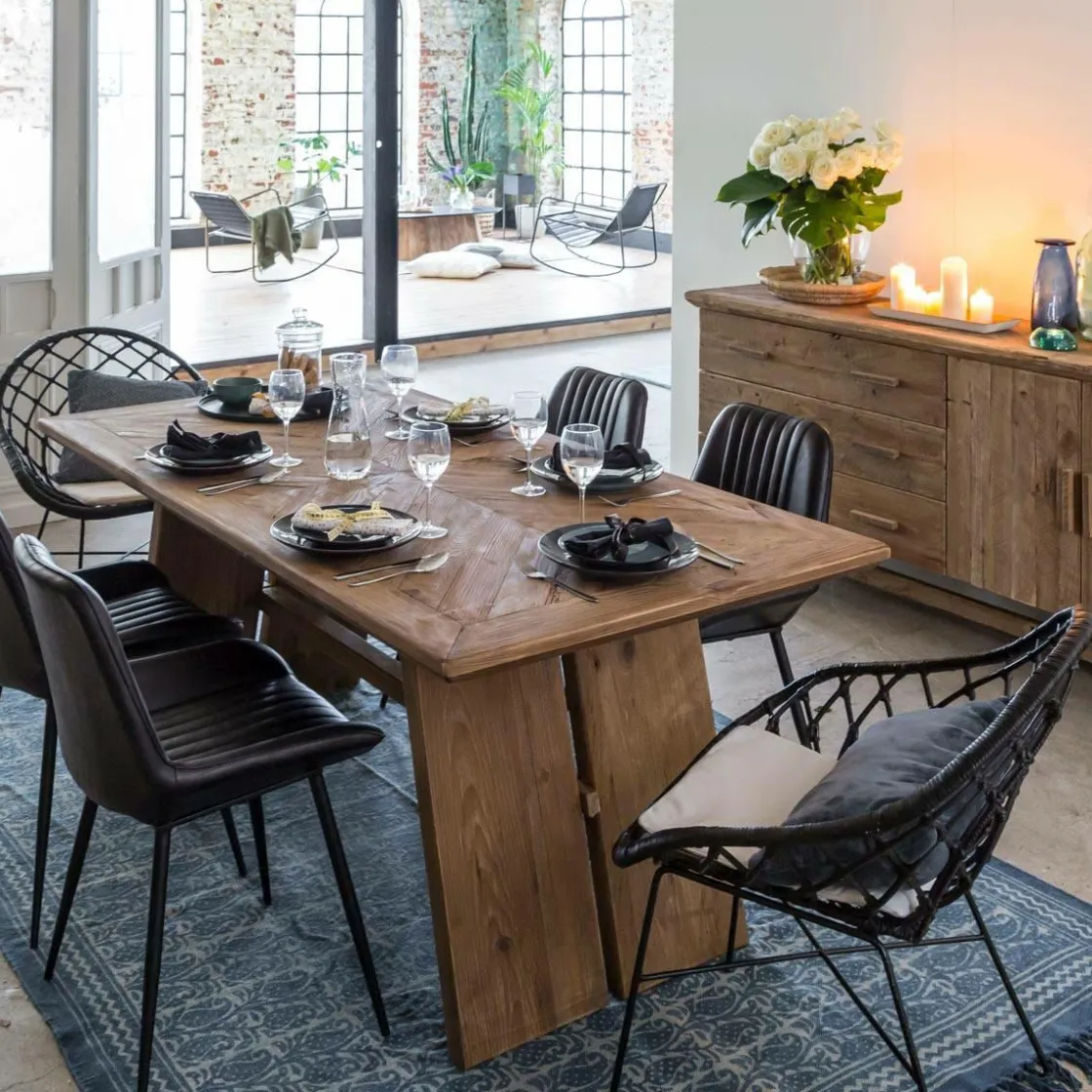 Made in Meubles Table À Manger<Table à manger en bois recyclé Blaise