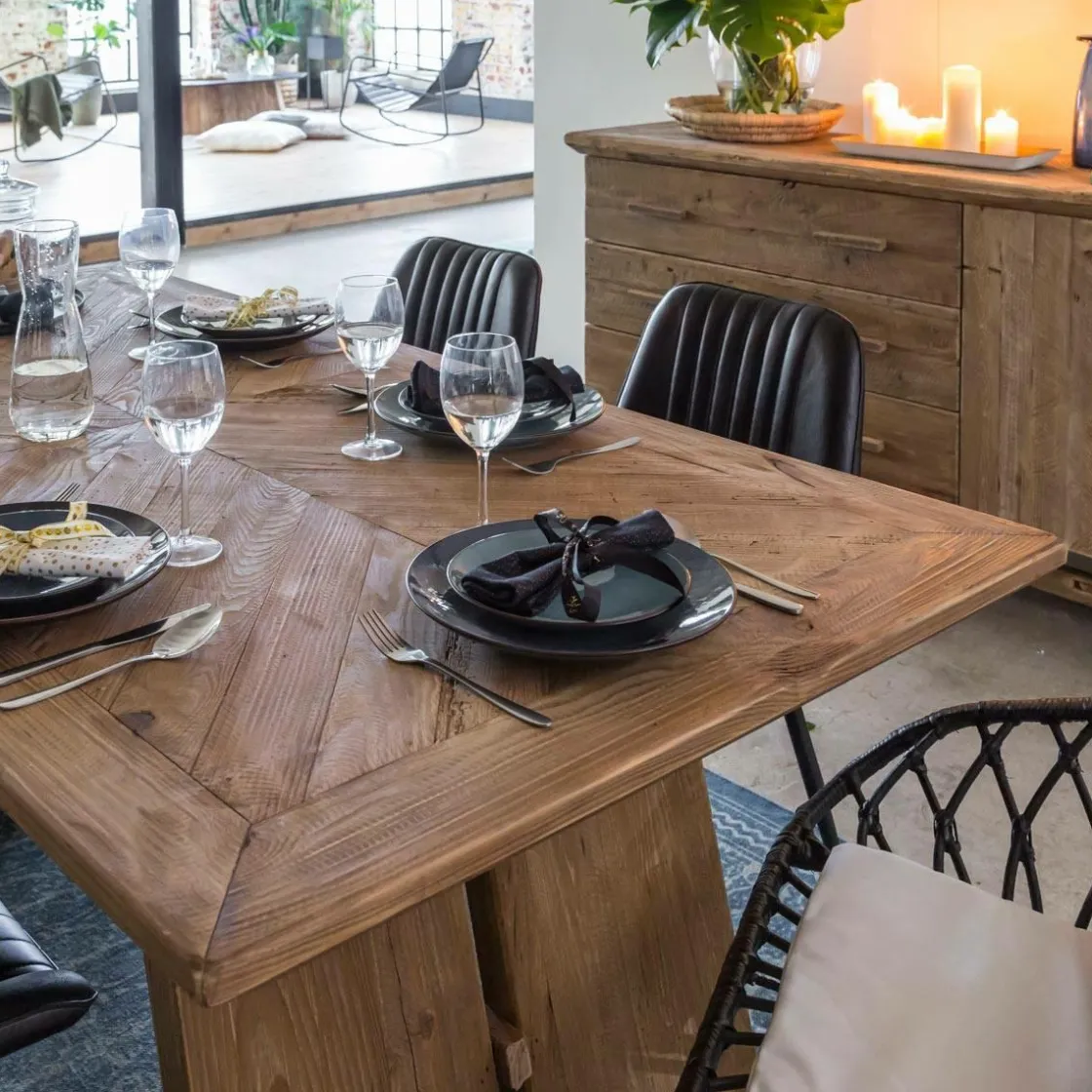Made in Meubles Table À Manger<Table à manger en bois recyclé Blaise