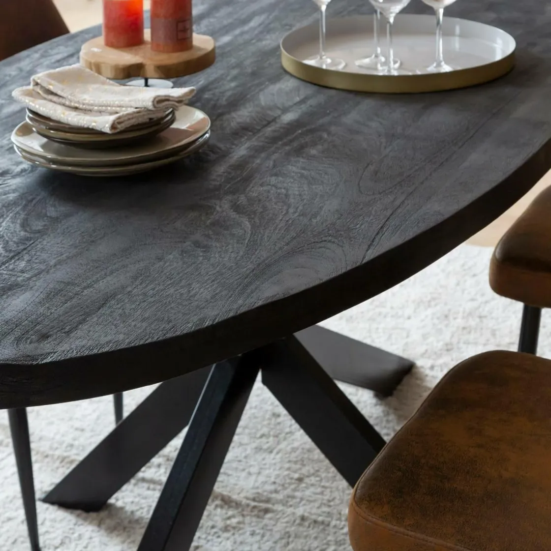 Made in Meubles Table À Manger<Table à manger ovale en bois de manguier Amor