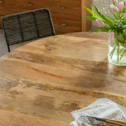 Made in Meubles Table À Manger<Table à manger ronde en bois de manguier Gloria