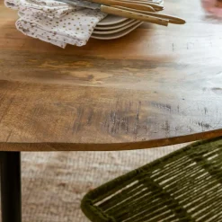 Made in Meubles Table À Manger<Table à manger ronde en bois de manguier Gloria