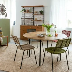 Made in Meubles Table À Manger<Table à manger ronde en bois de manguier Gloria