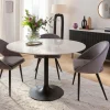 Made in Meubles Table À Manger<Table à manger ronde en marbre Servane