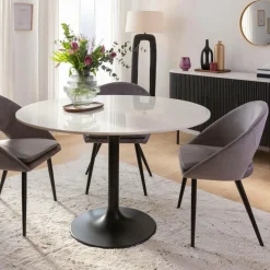 Made in Meubles Table À Manger<Table à manger ronde en marbre Servane