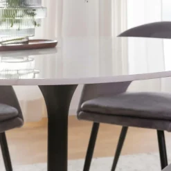 Made in Meubles Table À Manger<Table à manger ronde en marbre Servane