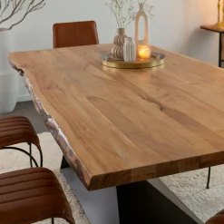 Made in Meubles Table À Manger<Table à manger suspendu en bois d'acacia et métal Coco