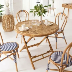 Made in Meubles Table À Manger<Table ronde en bambou 4 places Soline