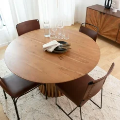 Made in Meubles Table À Manger<Table ronde en bois d'acacia Vida