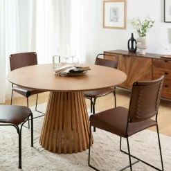 Made in Meubles Table À Manger<Table ronde en bois d'acacia Vida