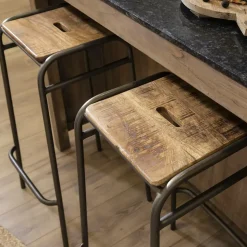 Made in Meubles Tabouret De Bar<Tabouret de bar écolier bois et métal 77cm Marcus