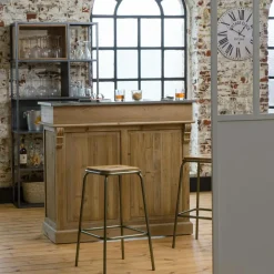 Made in Meubles Tabouret De Bar<Tabouret de bar écolier métal et bois 69 cm Marcus