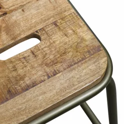 Made in Meubles Tabouret De Bar<Tabouret de bar écolier métal et bois 69 cm Marcus