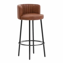 Made in Meubles Tabouret De Bar<Tabouret de bar en cuir et métal Tiago