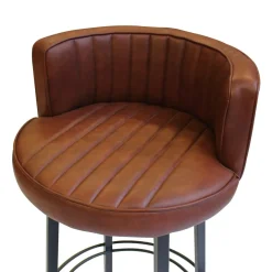 Made in Meubles Tabouret De Bar<Tabouret de bar en cuir et métal Tiago