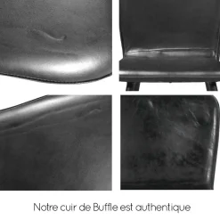 Made in Meubles Tabouret De Bar<Tabouret de bar en cuir marron Louise (lot de 2)