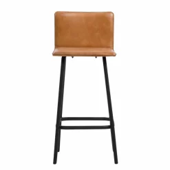 Made in Meubles Tabouret De Bar<Tabouret de bar en cuir marron Louise (lot de 2)
