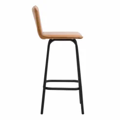 Made in Meubles Tabouret De Bar<Tabouret de bar en cuir marron Louise (lot de 2)