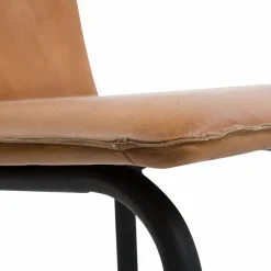 Made in Meubles Tabouret De Bar<Tabouret de bar en cuir marron Louise (lot de 2)