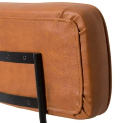 Made in Meubles Tabouret De Bar<Tabouret de bar en cuir marron et métal noir Victoire