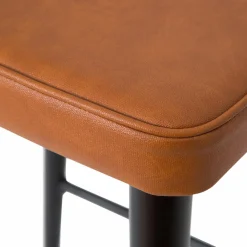 Made in Meubles Tabouret De Bar<Tabouret de bar en cuir marron et métal noir Victoire