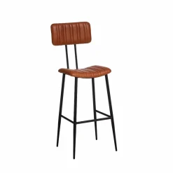 Made in Meubles Tabouret De Bar<Tabouret de bar en cuir marron Carl