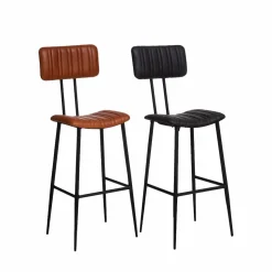 Made in Meubles Tabouret De Bar<Tabouret de bar en cuir marron Carl