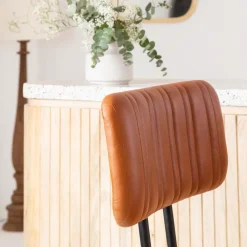 Made in Meubles Tabouret De Bar<Tabouret de bar en cuir marron Carl