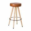 Made in Meubles Tabouret De Bar<Tabouret de bar en cuir marron Jocelin