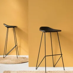 Made in Meubles Tabouret De Bar<Tabouret de bar en cuir noir Archi