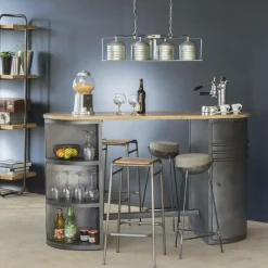 Made in Meubles Tabouret De Bar<Tabouret de bar en métal 1 place Grey