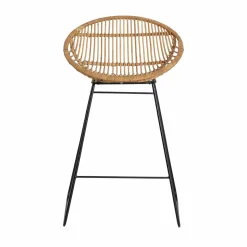 Made in Meubles Tabouret De Bar<Tabouret de bar rond en rotin et métal Calvi