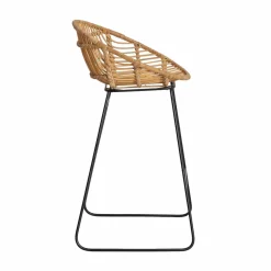 Made in Meubles Tabouret De Bar<Tabouret de bar rond en rotin et métal Calvi