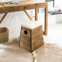 Made in Meubles Tabouret<Tabouret en bois recyclé Blaise