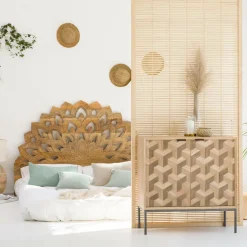 Made in Meubles Tête De Lit<Tête de lit lotus en bois de manguier sculpté 160 cm Valentina